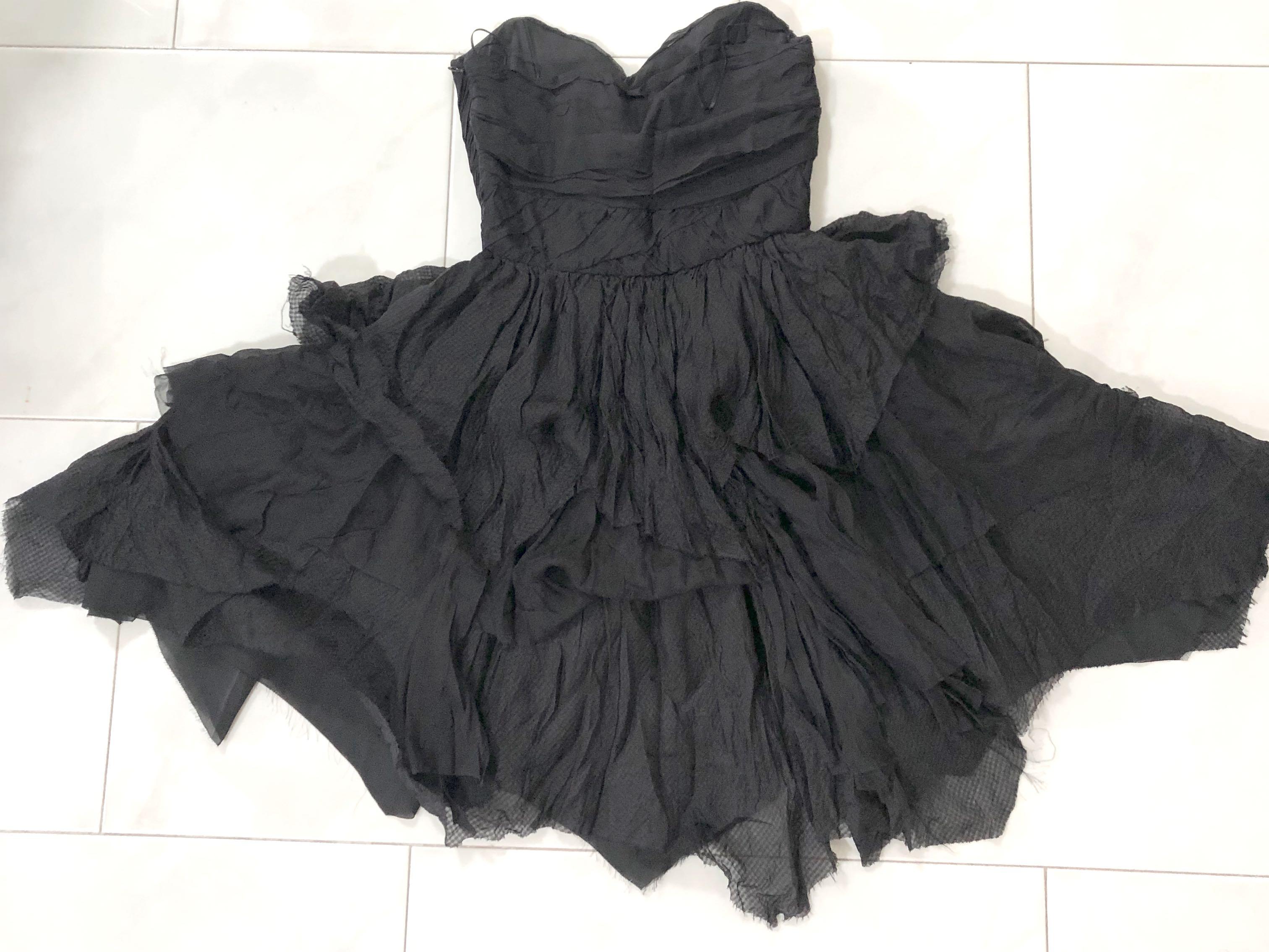 Zara black corset bustier dress chiffon, Women's Fashion, Dresses