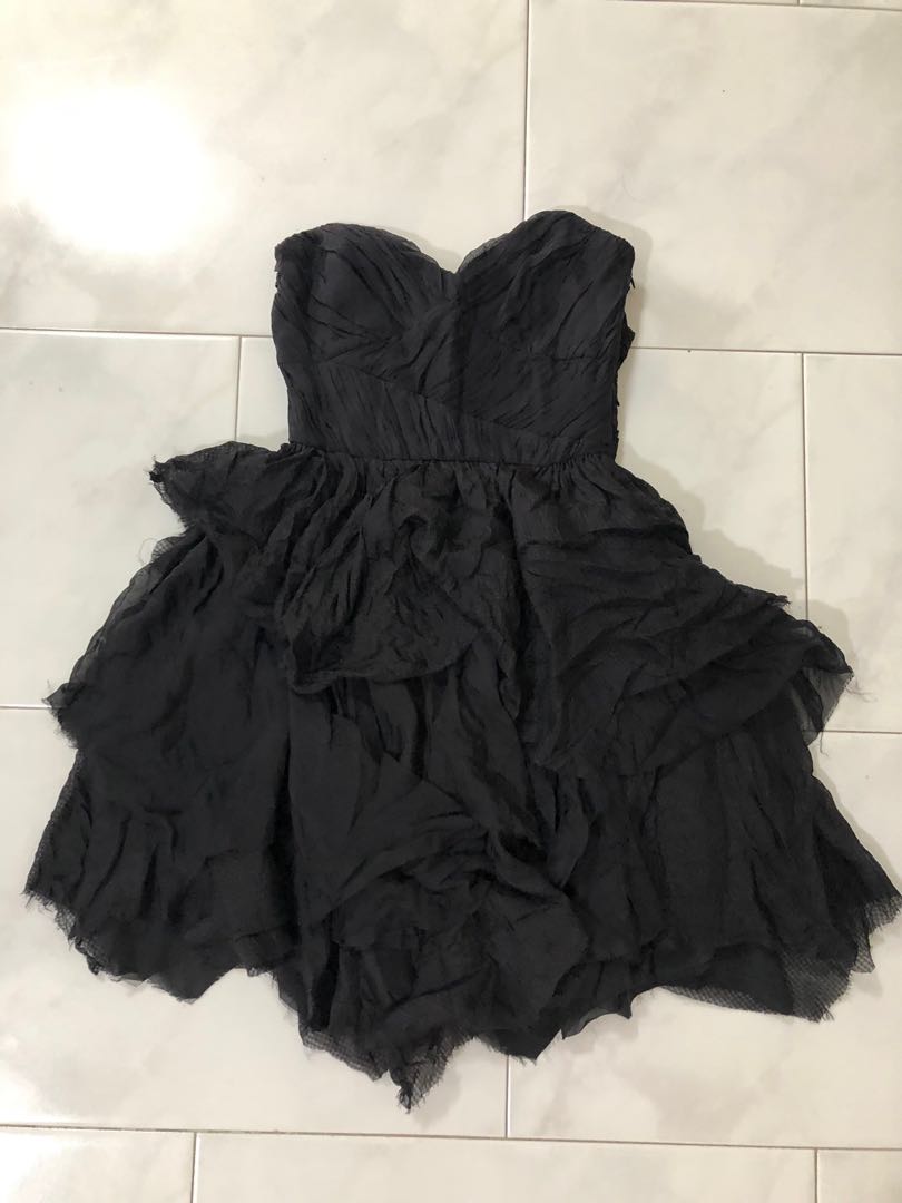 Zara black corset bustier dress chiffon, Women's Fashion, Dresses