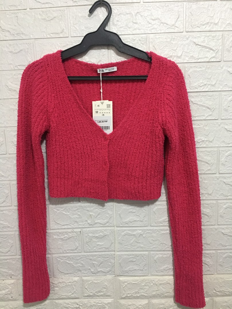 Zara crop cardigan, Women's Fashion, Tops, Longsleeves on Carousell