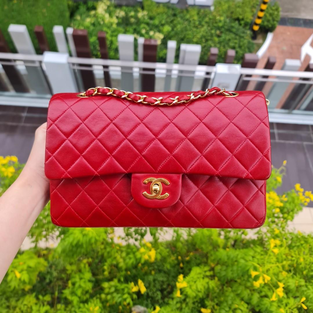 chanel red flap bag