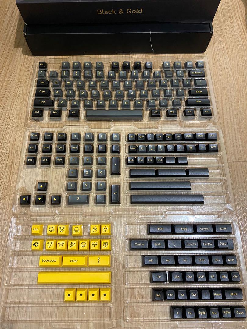 AKKO Black & Gold Keycap Set (ABS/SAL/195 Keys), Computers & Tech