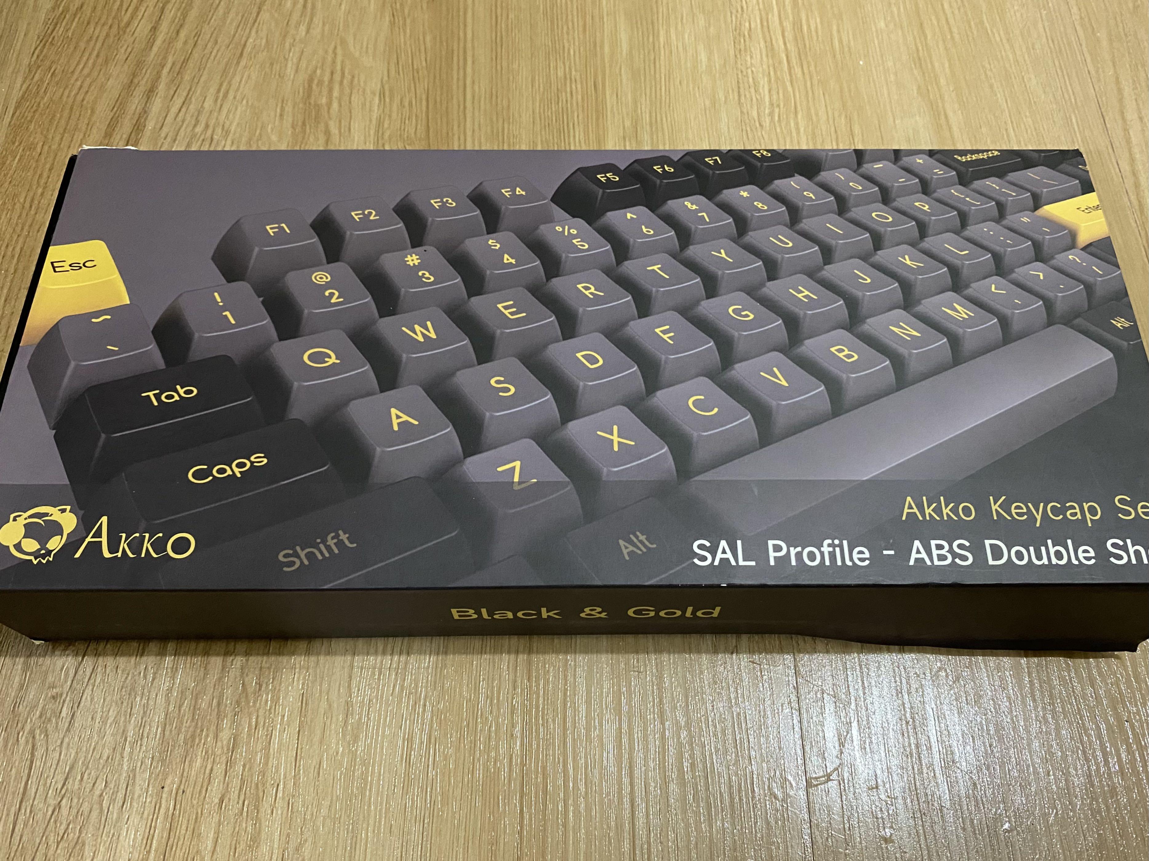 AKKO Black & Gold Keycap Set (ABS/SAL/195 Keys), Computers & Tech