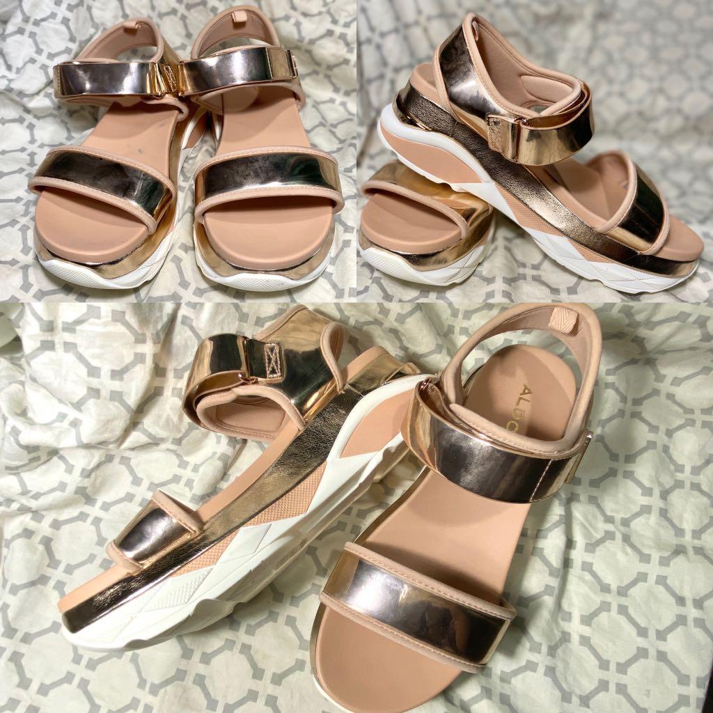 Aldo Jennerena Sandals Rose Gold Women s Fashion Footwear Wedges on Carousell