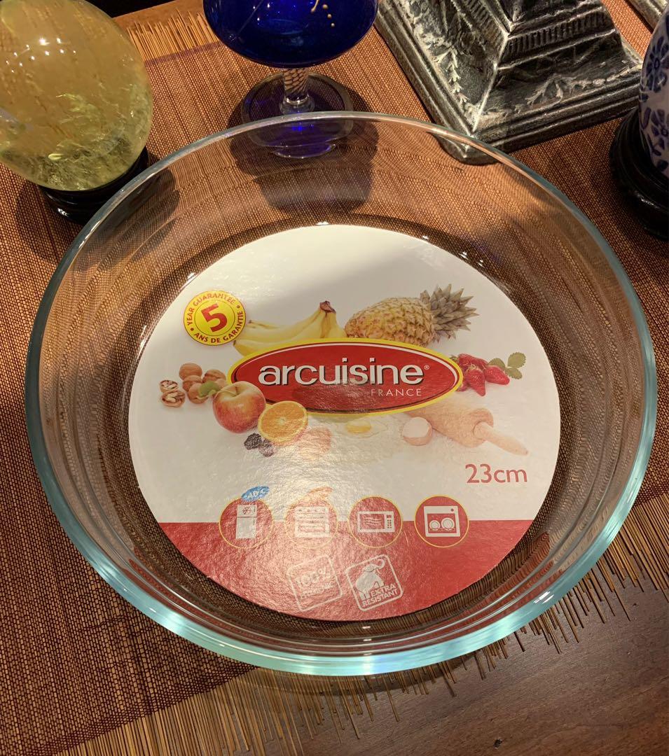 Arcuisine Round Glass Roaster Pie Dish Made in France, Furniture & Home ...