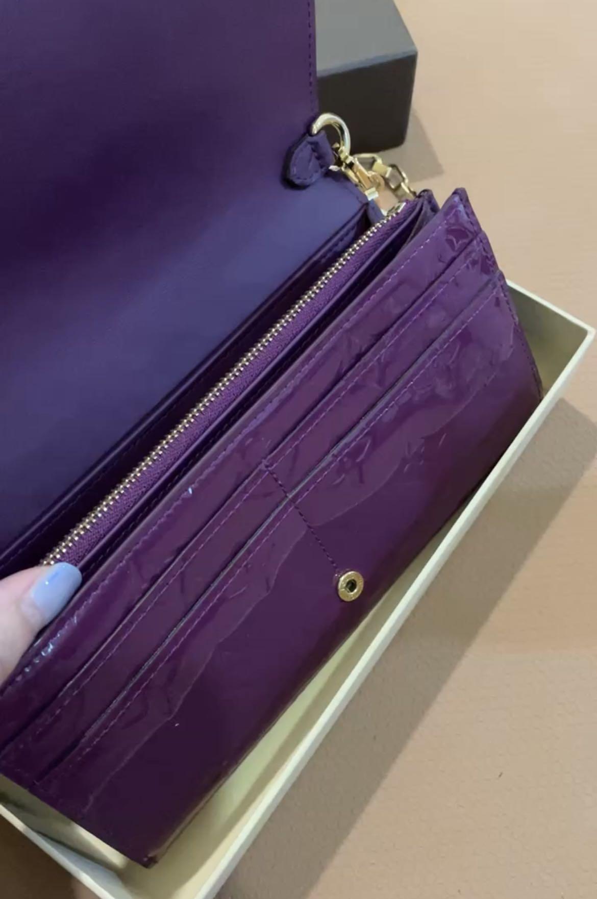 Louis Vuitton LV Monogram Vernis Patent Leather Sarah Wallet - Purple  Wallets, Accessories - LOU768999