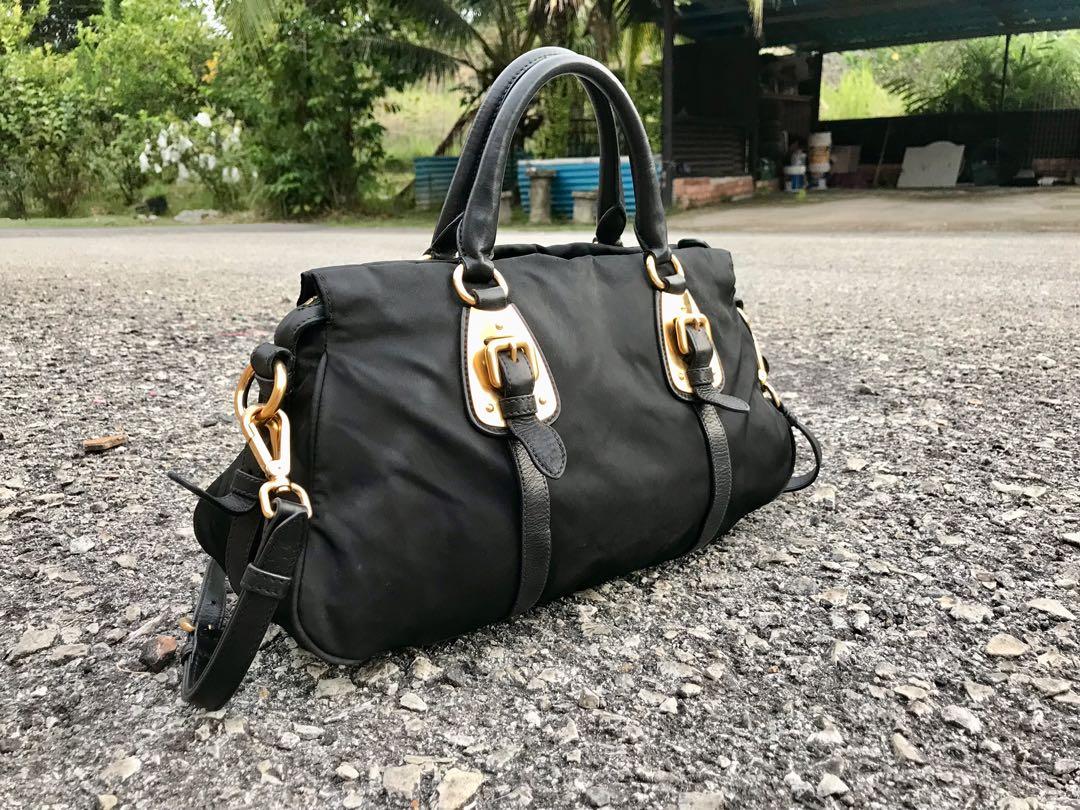 Authentic Prada Tessuto Nylon Satchel Bag