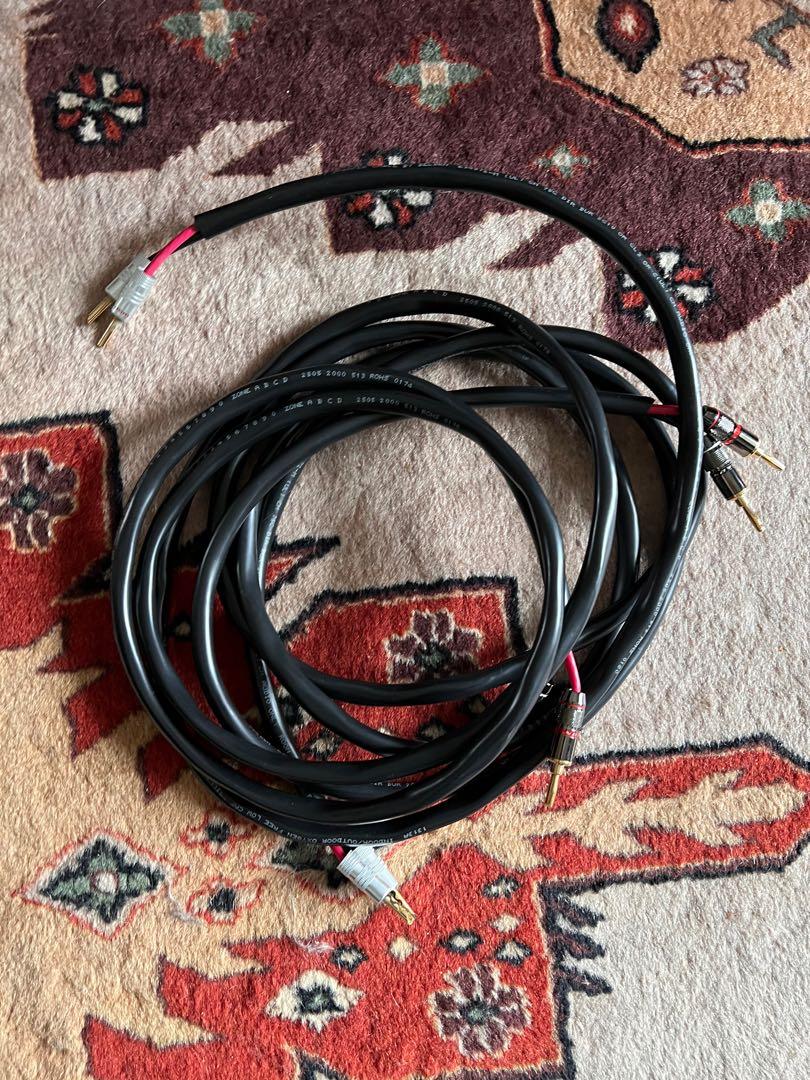 Belden 1313a speaker cables with banana plugs, Computers & Tech, Parts