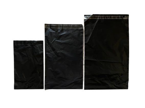 Black Courier Plain Pouch Parcel Pouch