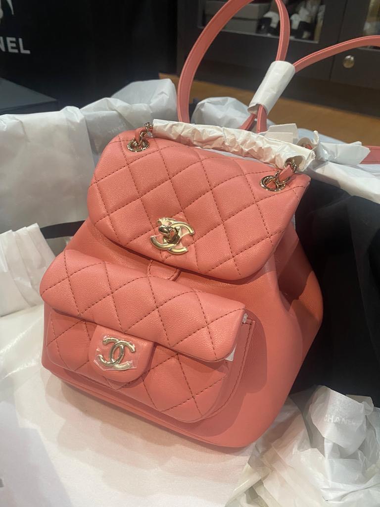 BNIB Chanel Duma Backpack in Pink, Women's Fashion, Bags & Wallets,  Backpacks on Carousell