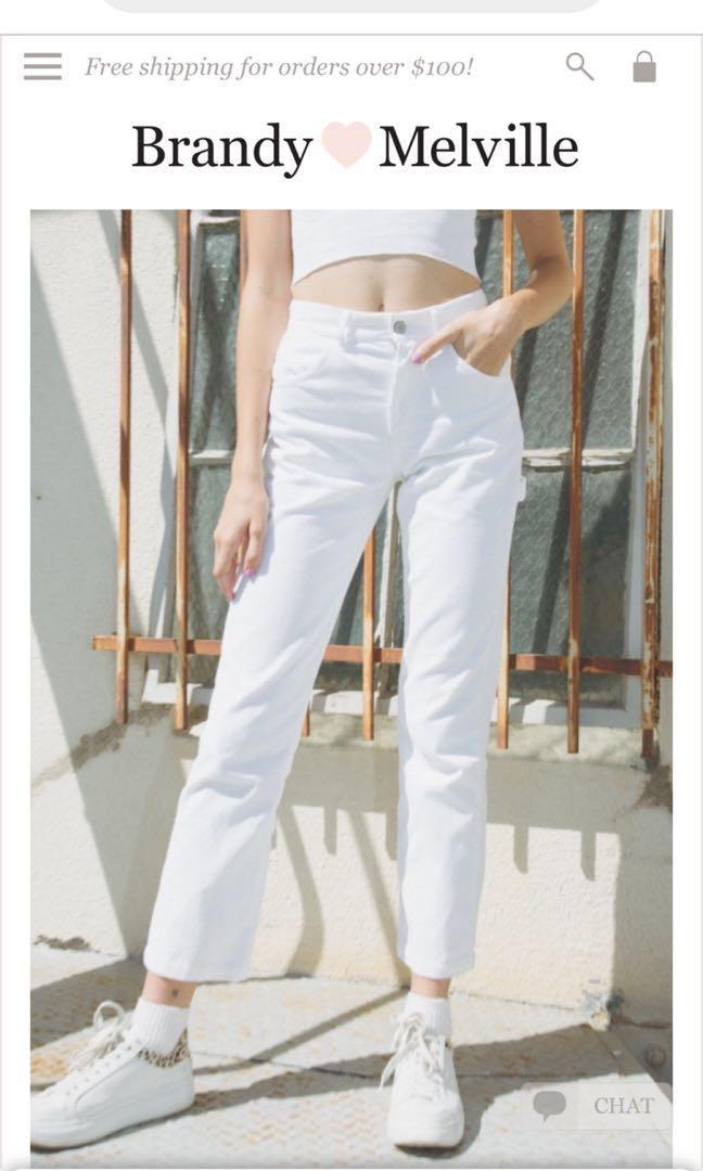 Brandy melville white corduroy pants new arrivals