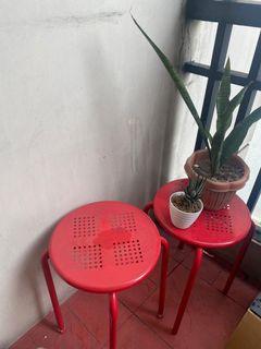 Bright Red Stool Chairs
