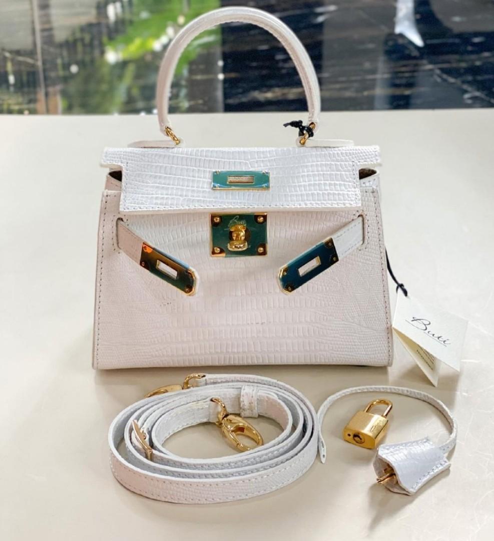 Buti Bag Mini Kelly White Croc Stamped, Luxury, Bags & Wallets on Carousell