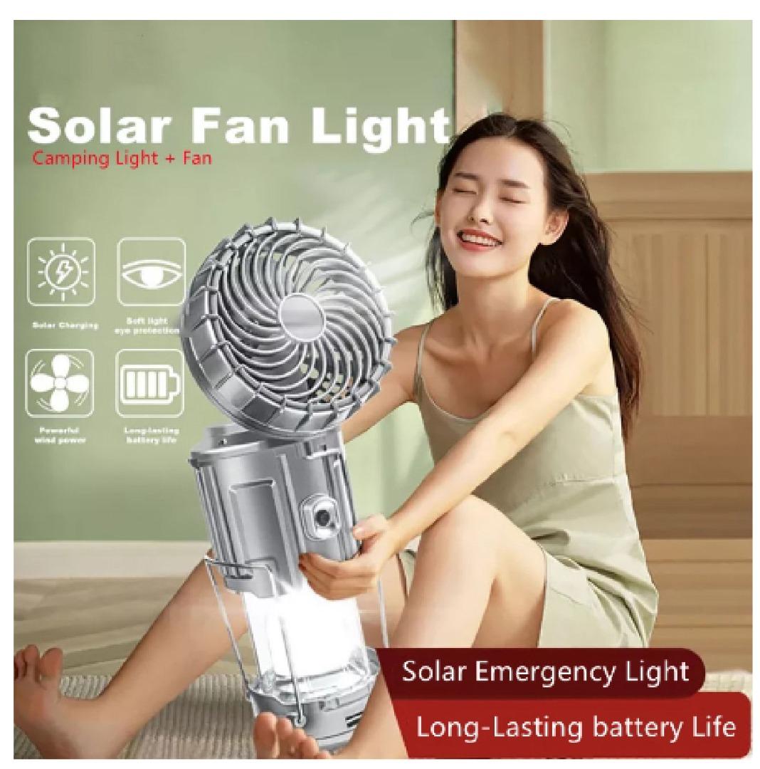 Camping Light Fan Led Solar Light with Fan desktop fan Indoor House Outdoor  Emergency Lights Hanging Solar Rechargeable Camping Tent Lantern Lamp Super  Bright Flashlight for, TV & Home Appliances, Air Conditioners