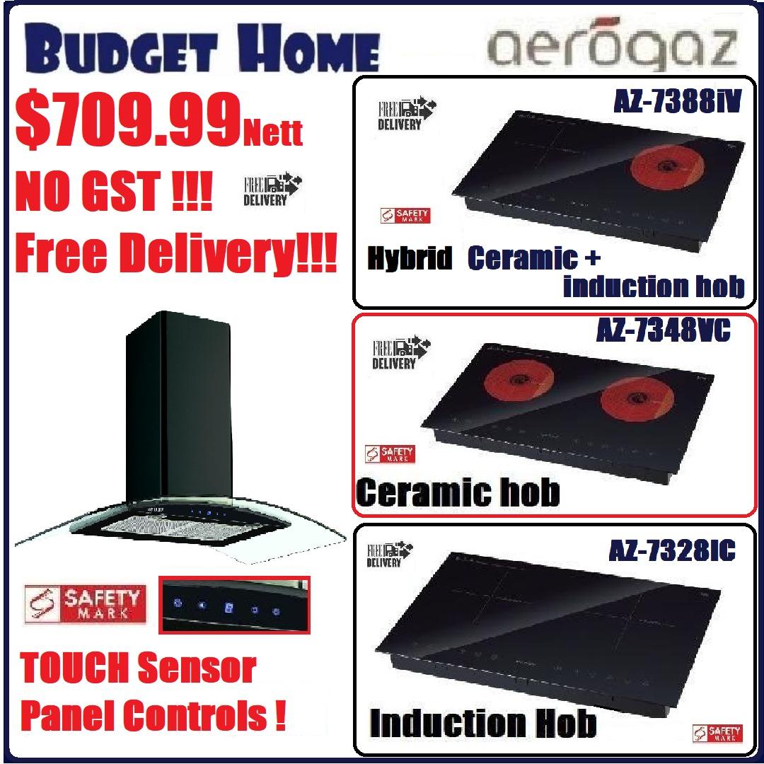 Hood and hob // chimney Hood and induction hob Aerogaz package, TV