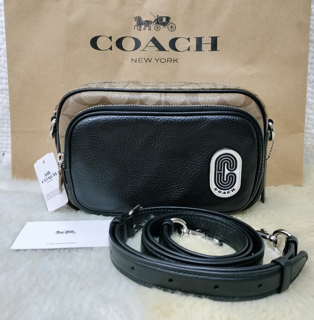 Court tote in signature canvas with coach patch sales