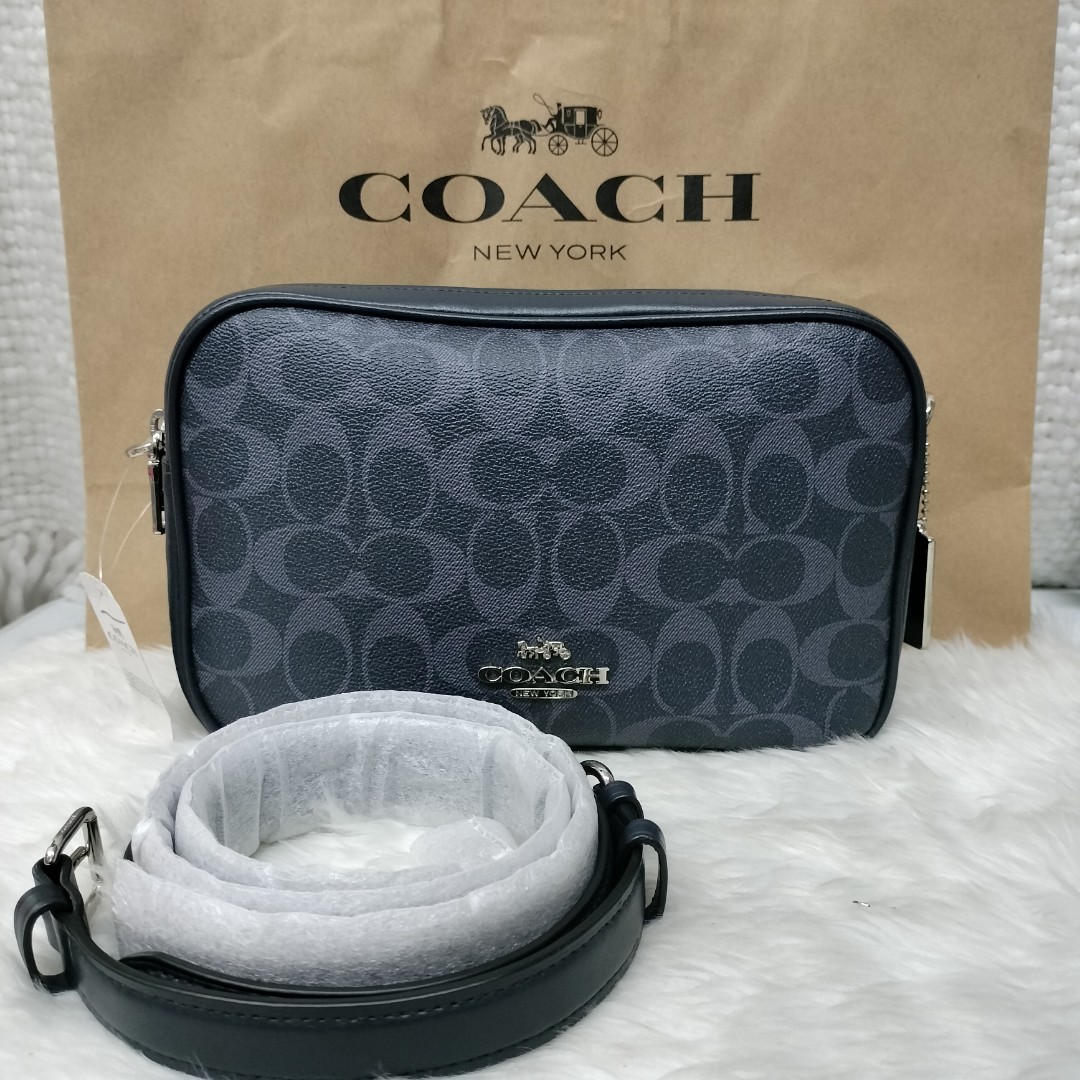COACH JES CROSSBODY BAG IN SIGNATURE CANVAS DENIM, Women's Fashion