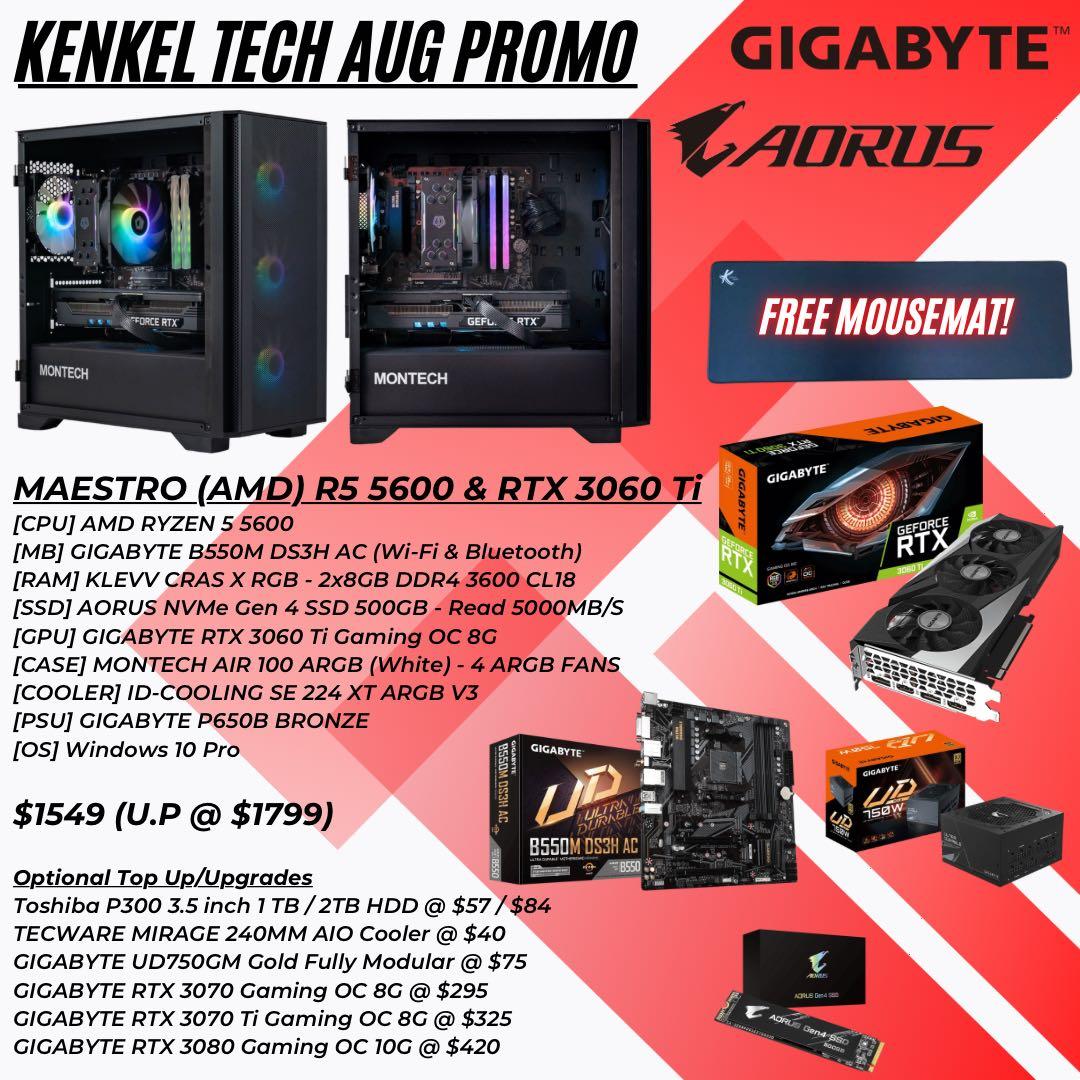 Custom PC Promo MAESTRO (AMD) Ryzen 5 5600 & RTX 3060 Ti Custom