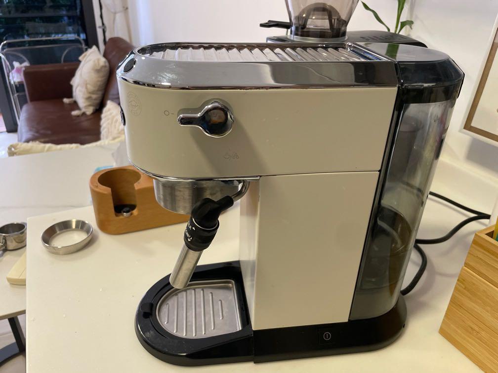 Delonghi Dedica Style Elegant White Pump Espresso Coffee Machines, TV