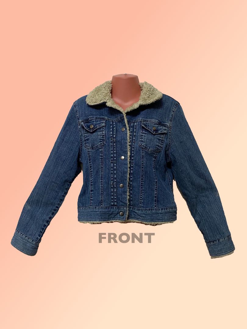 Stylish Snap Button Sleeve Denim Jacket