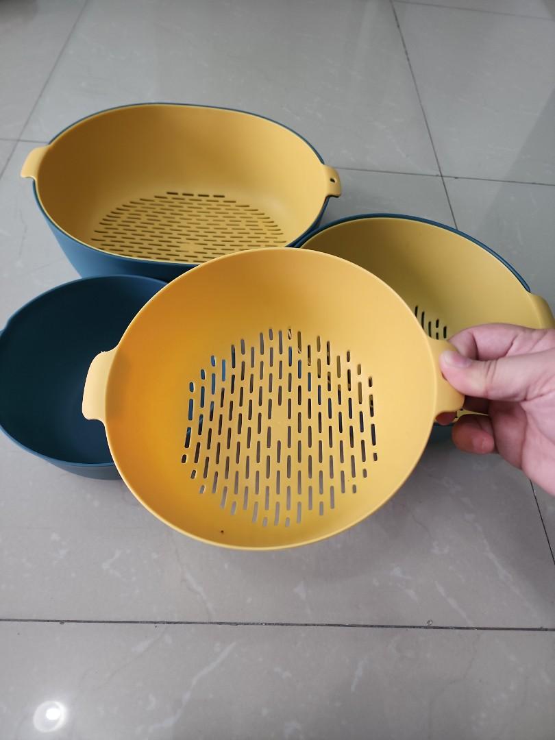 Double food strainer set (S, M, L), Furniture & Home Living