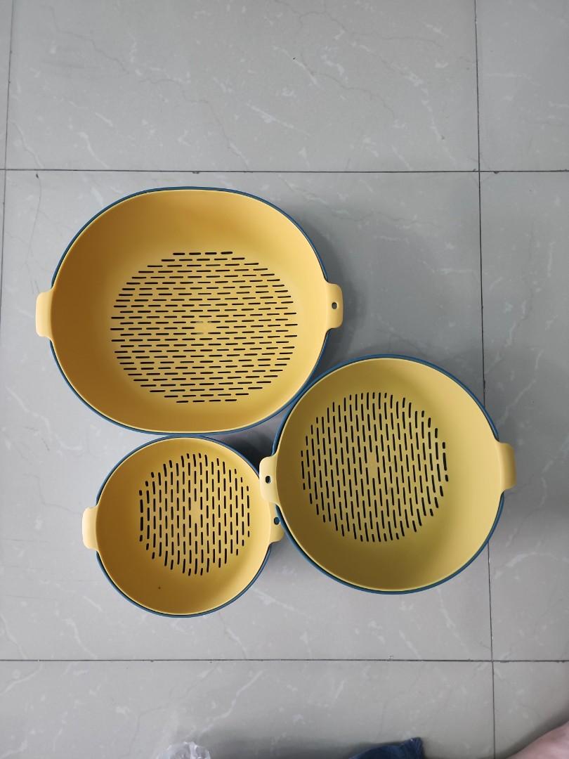 Double food strainer set (S, M, L), Furniture & Home Living
