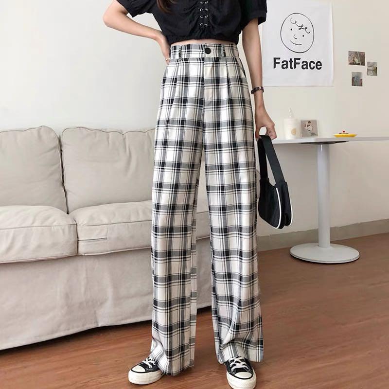 Checkered culottes top