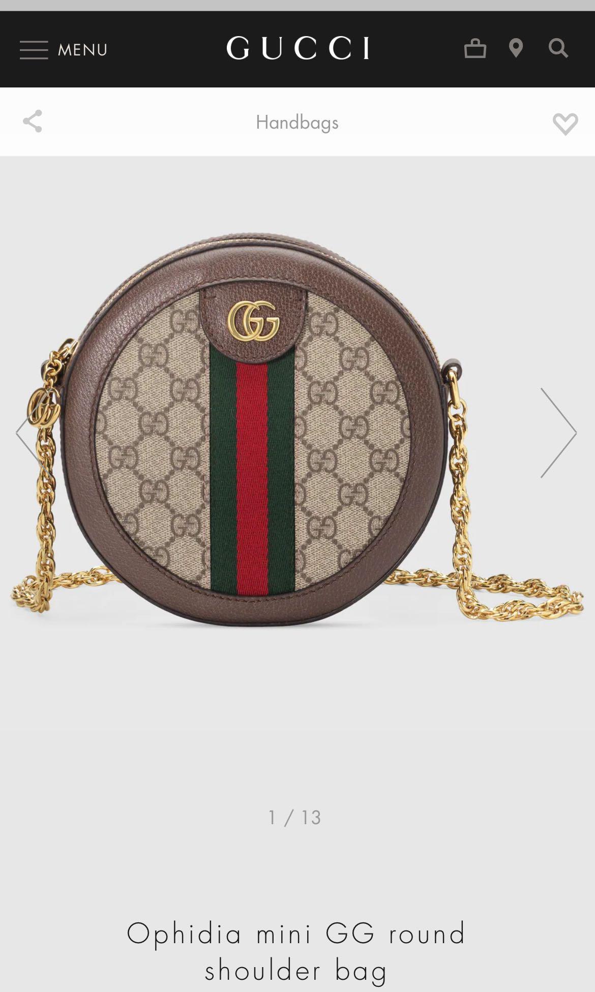 Gucci Ophidia mini GG round shoulder bag Luxury Bags Wallets