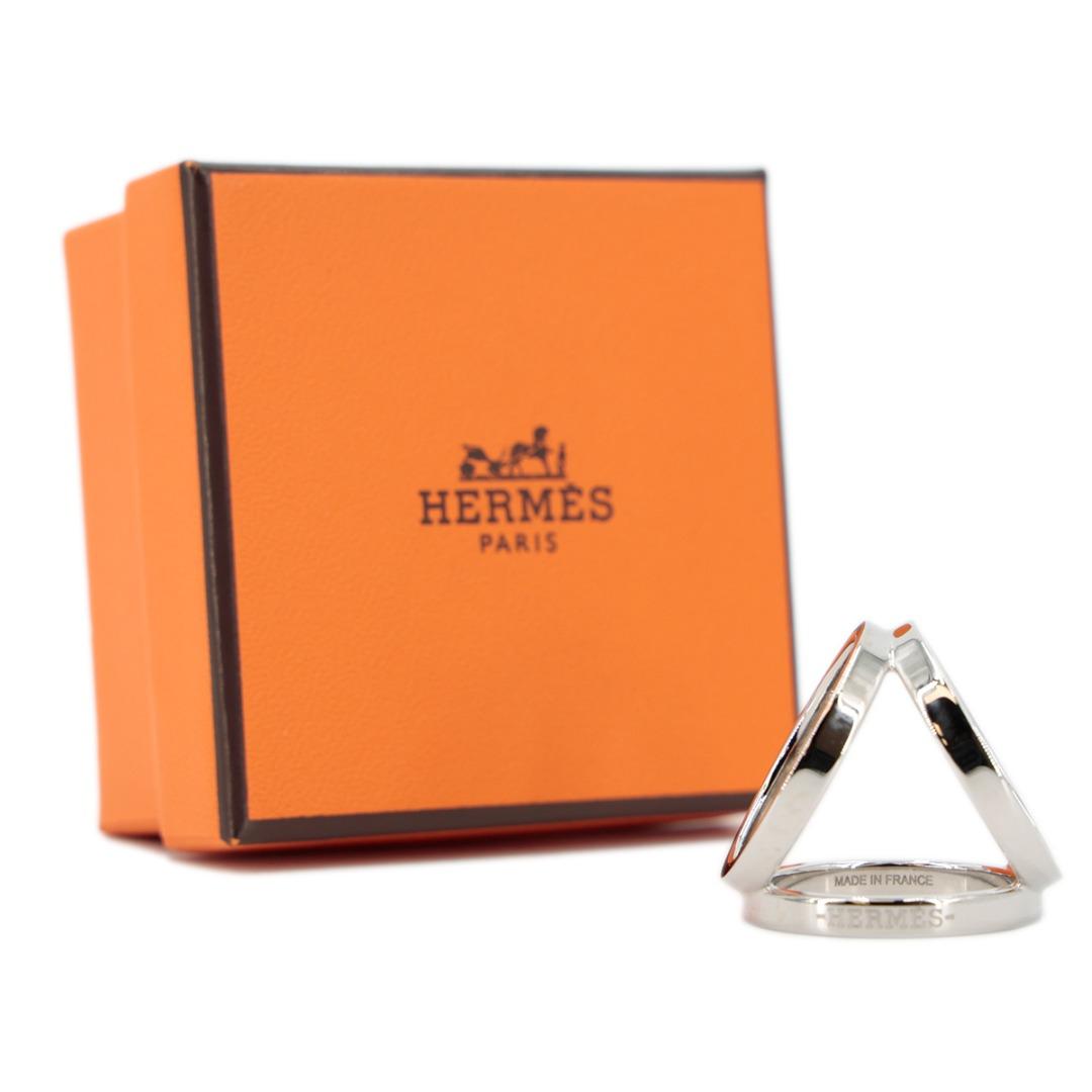 Hermes, Accessories, Herms Trio Scarf Ring Palladium Silver New