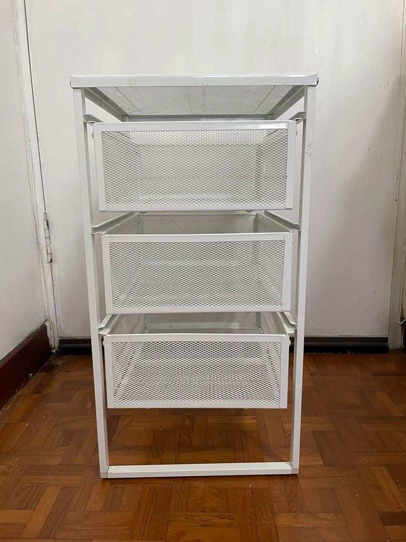 IKEA metal basket drawers, Furniture & Home Living, Furniture, Shelves