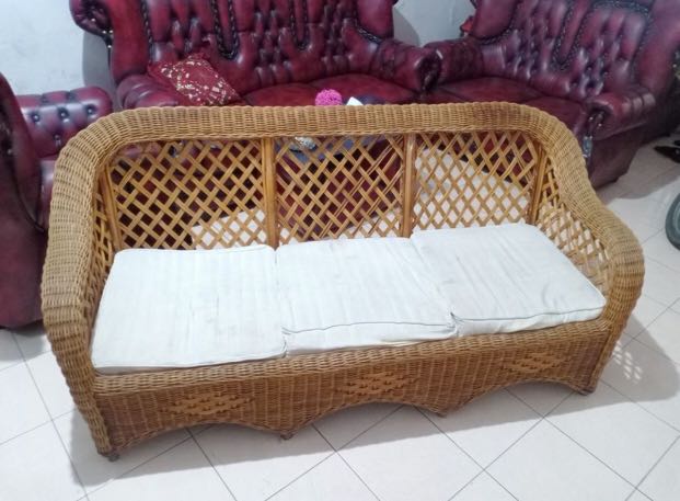 Kursi Rotan 3 Seat Perabotan Rumah Di Carousell