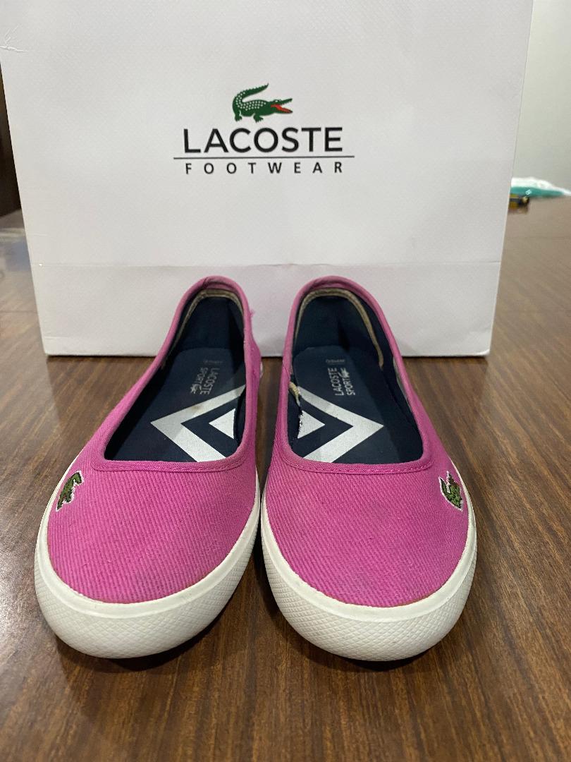 Lacoste Marthe Pink Canvas Slip on Sneakers Women s Fashion