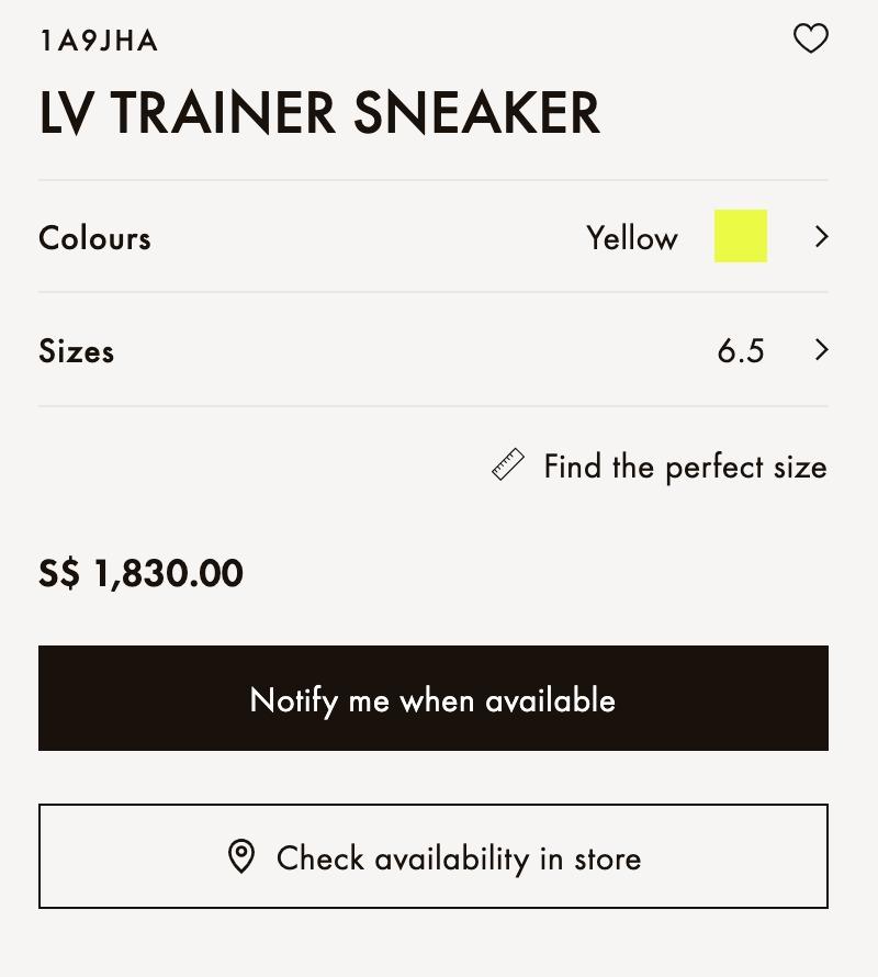 LOUIS VUITTON 149JHA YELLOW/AMBER LV SNEAKERS