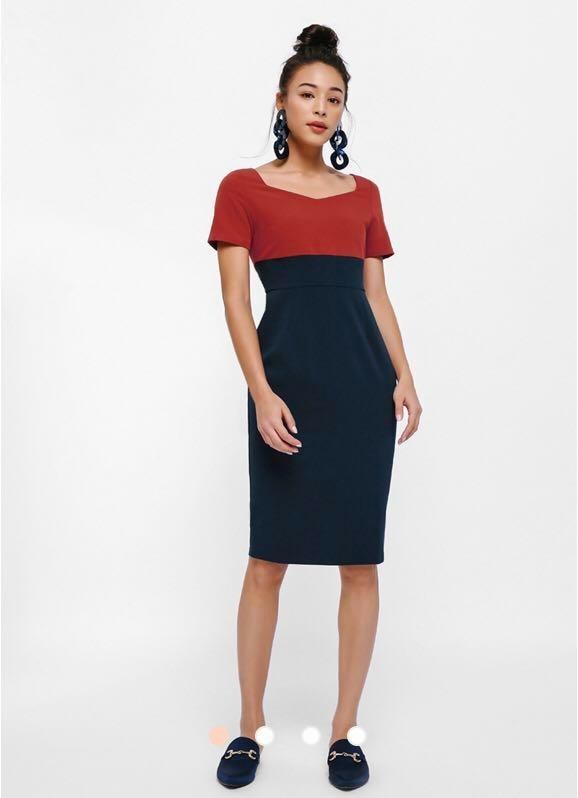 Colour block pencil dress shop