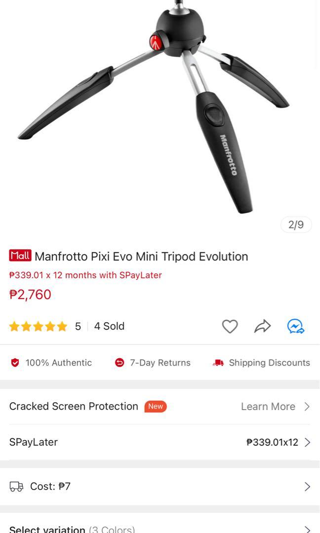 Manfrotto Pixi Evo Mini Tripod Evolution (Category: Tripods & Monopods) located in San Juan City. Submitted by khaye1123 (Listing ID 1176140507, Image 2). Description: “Manfrotto Mini Tripods have been conceived as small and unobtrusive solutions for professional and enthusiast photographers to use in situations in which they cannot have a full-length tripod with them. A mini tripod will provide a stable base for the camera so you can perfectly f
