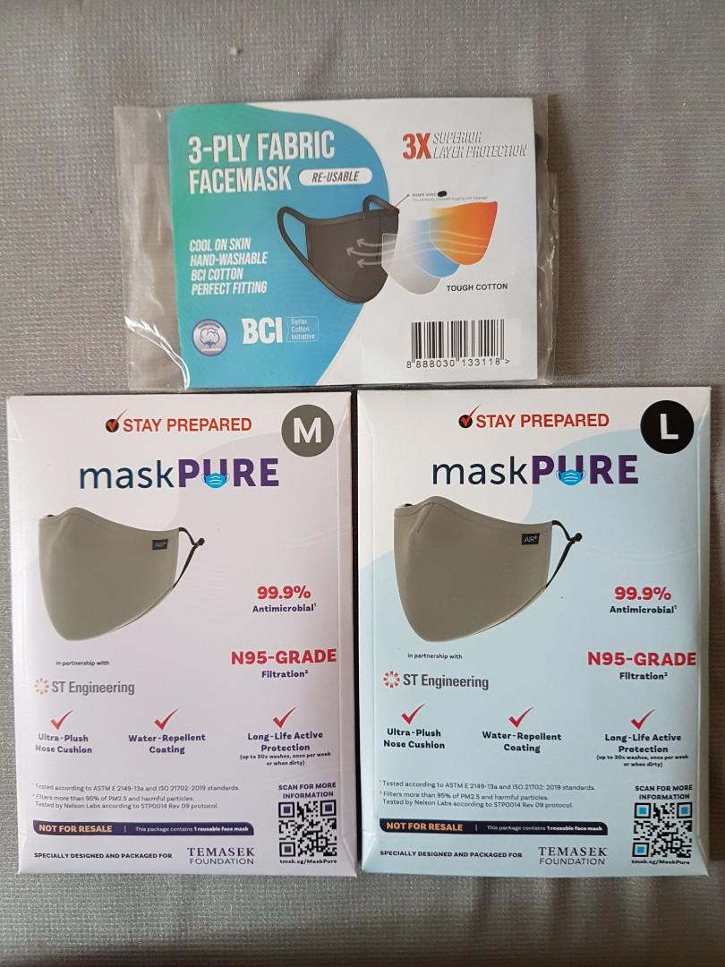Mask Cloth Reusable Temasek, Health & Nutrition, Face Masks & Face