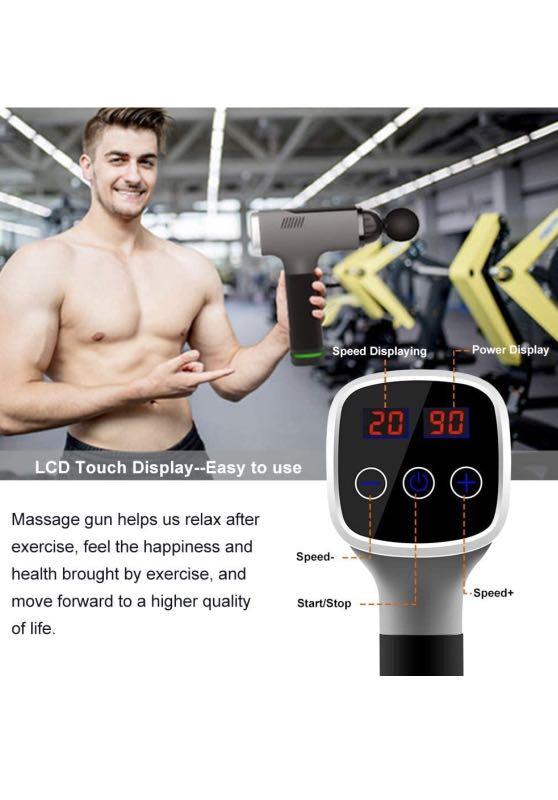 LCD Display Massage Gun 20 Speed Muscle Relaxing Brushless Motor