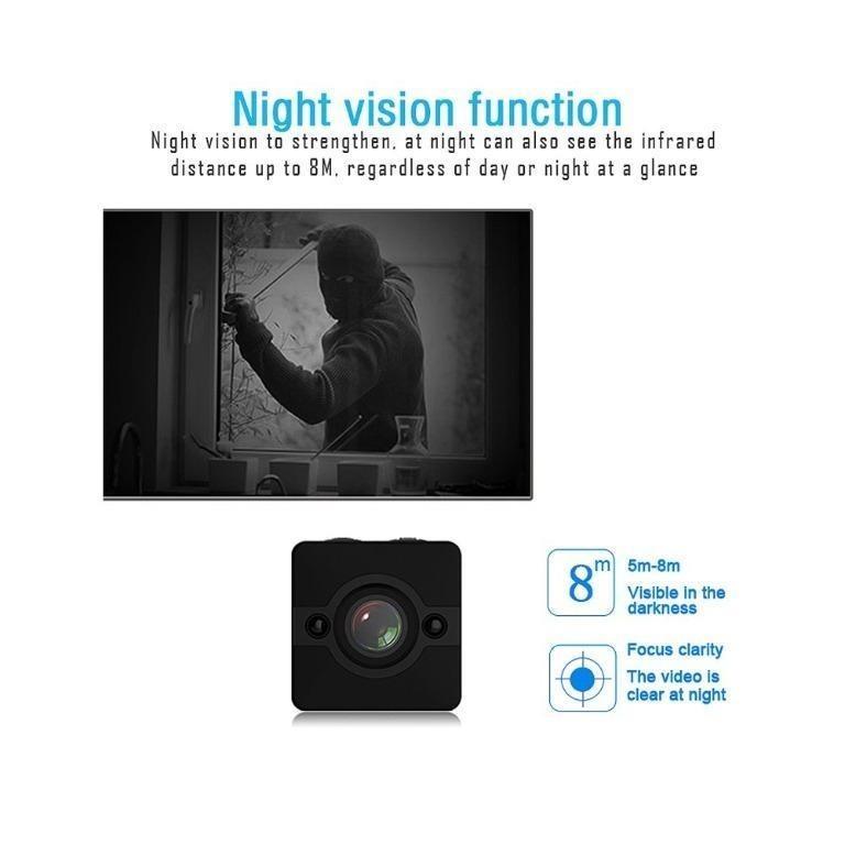 Mini Camera SQ12 Sports HD DV Camcorder 1080P Night Vision Wide Angle