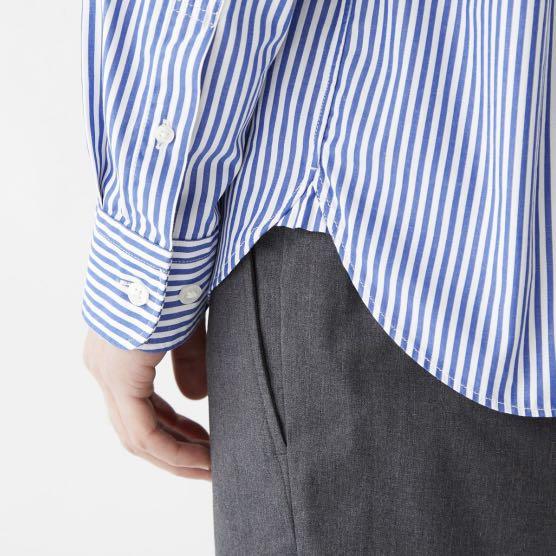 Muji Stripe Longsleeves (Category: Formal Shirts) located in Quezon City. Submitted by dausdos (Listing ID 1176100495, Image 2). Description: Originally retails at P1450 Bought at Muji Shangri-La Plaza, Sold-Out Unisex Fit.