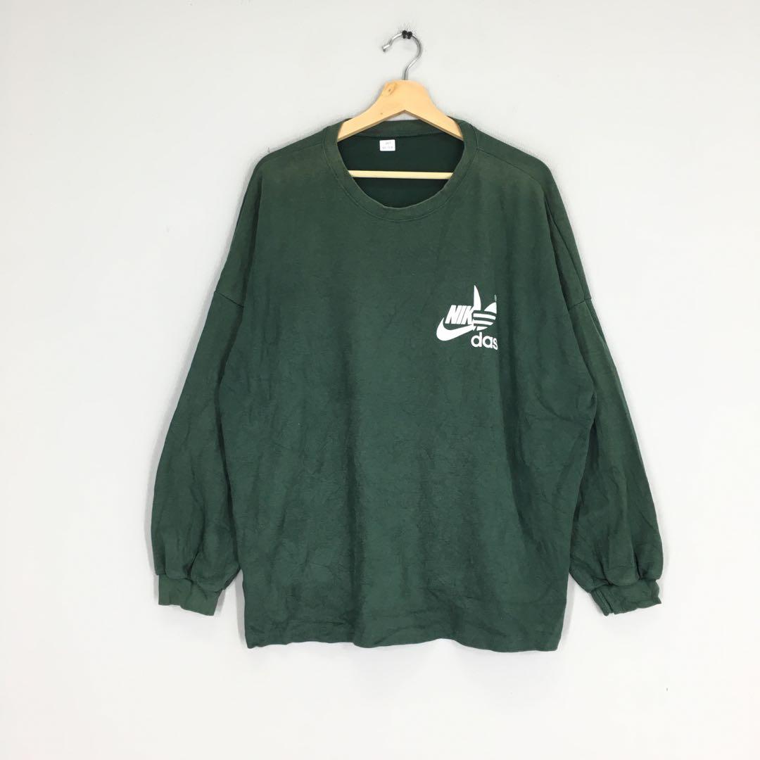 NIKE X ADIDAS SWEATSHIRT DARK GREEN COLOUR Men s Fashion Coats
