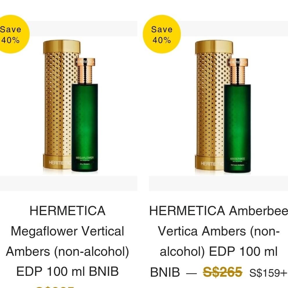 Nonalcohol perfume HERMETICA Amberbee / HERMETICA Megaflower 100 ml