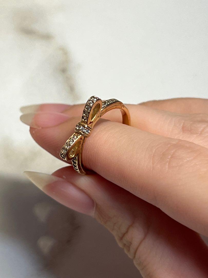 Pandora gold bow store ring