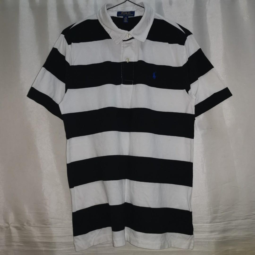 Polo Ralph Lauren Striped Poloshirt (White, Black) Youth L (fits best  XSmall to Small) L24 x W17, Men's Fashion, Tops & Sets, Tshirts & Polo  Shirts on Carousell