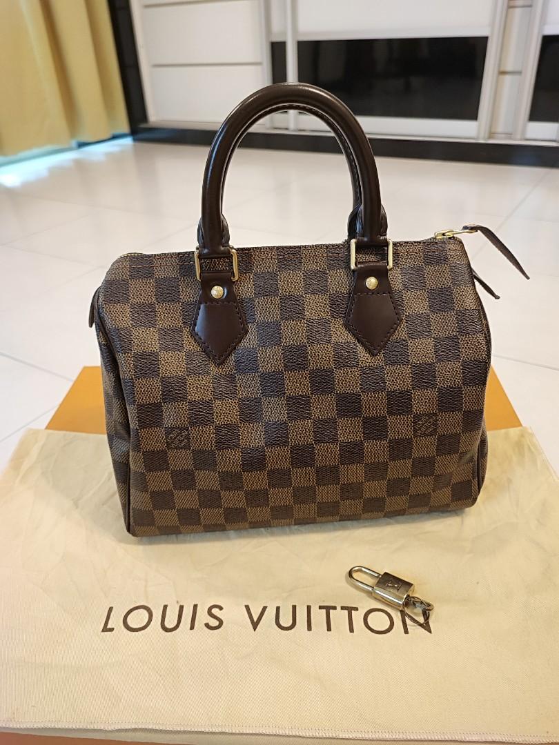 LV Louis Vuitton Speedy B25 Damier Ebene, Luxury, Bags & Wallets on  Carousell