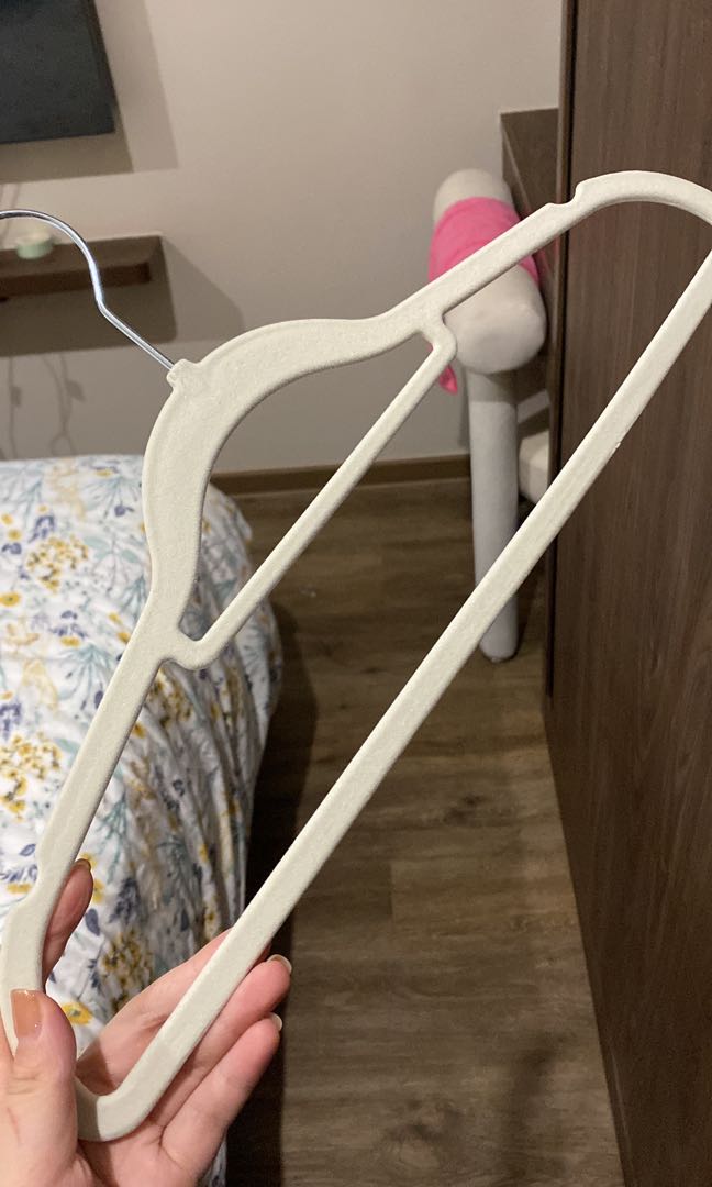 Suede hangers in cream colour X80, Furniture & Home Living, Home