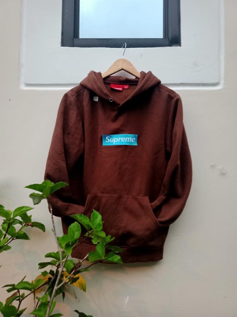 Brown and blue supreme hoodie store