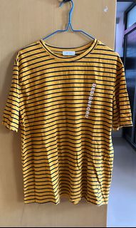 黃黑寬鬆長款橫間tee64234667371523110