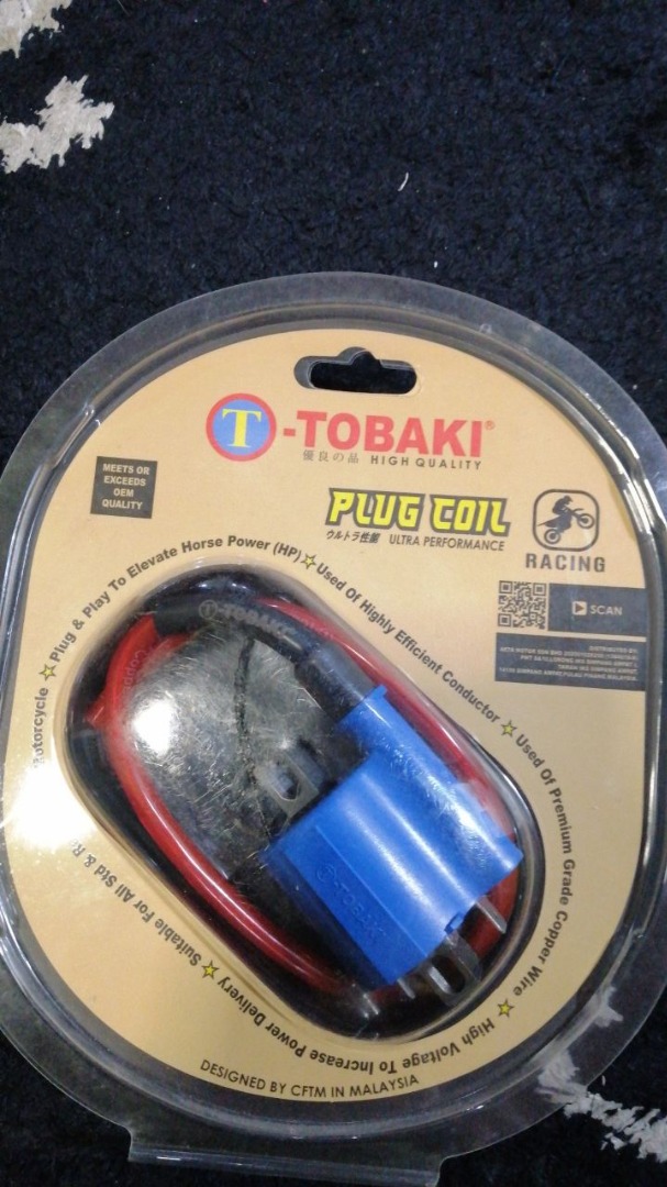 TOBAKI RACING PLUG COIL (Universal), Motorcycles, Motorcycle