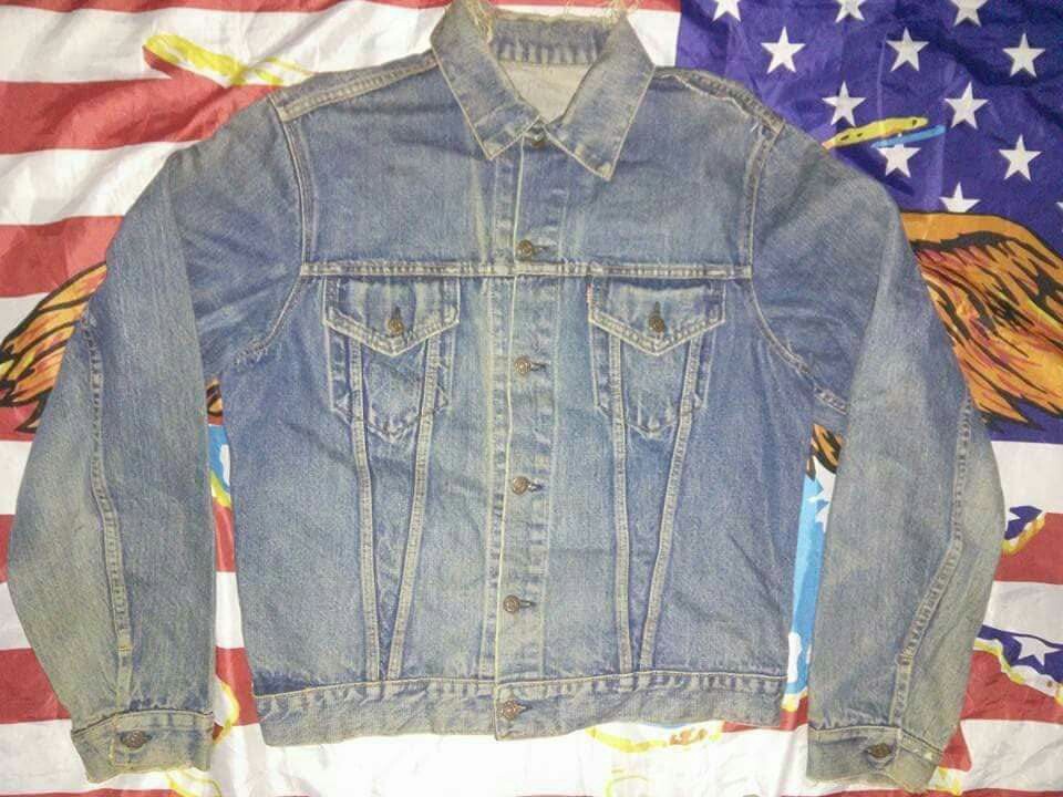 VINTAGE 60 S LEVIS 557 BIG E TRUCKER TYPE 3 JACKET JEANS MADE IN USA STAMP BUTTON 524 CONDITION RARE SAIZ L PIT 23 LONG 26 5 Men s Fashion Coats Jackets and Outerwear on Carousell