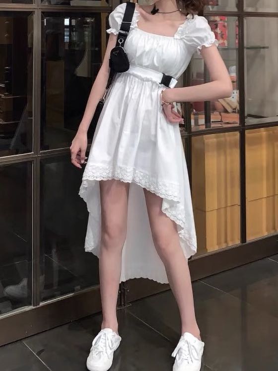 white vintage dress w belt Women s Fashion Dresses Sets