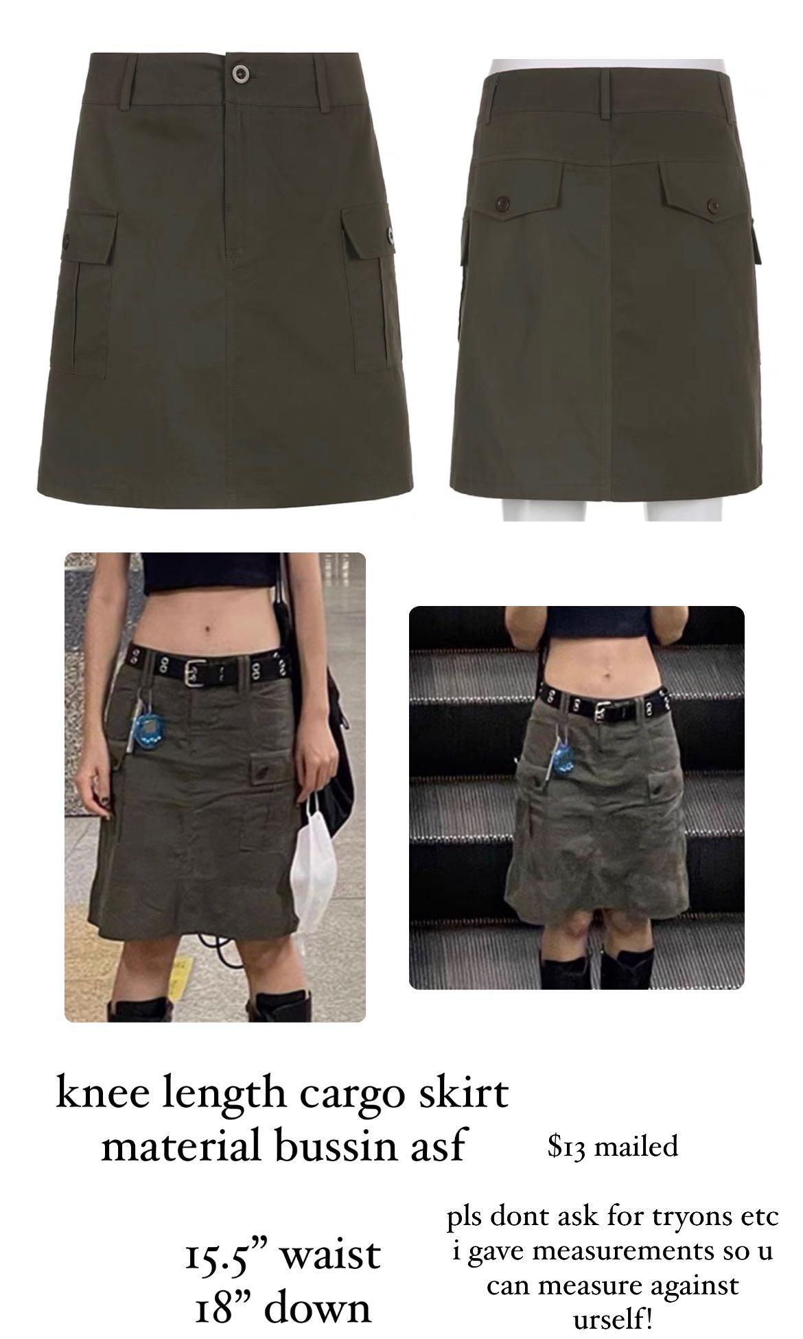 y2k knee length cargo skirt Women s Fashion Bottoms Skirts on
